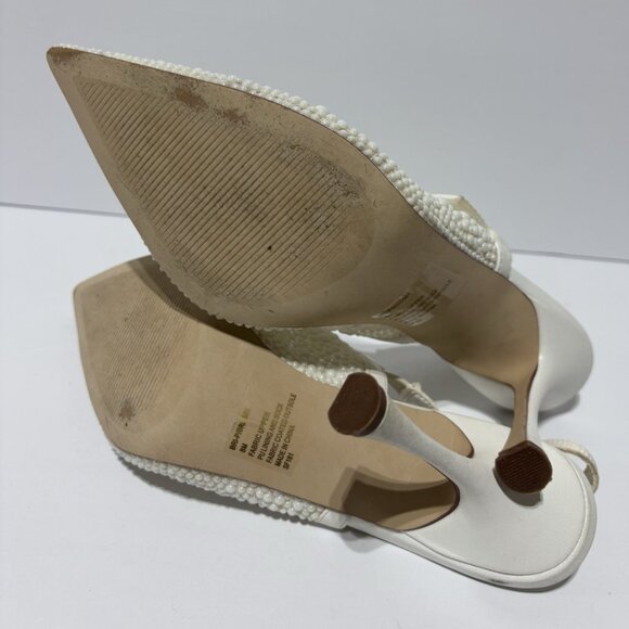 Steve Madden Women’s Bri, White Pearl Slingback Pumps, Size 8 M - Picture 5 of 5